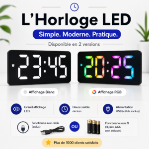 ✨ L'Horloge LED Qui Modernise Instantanément Votre Intérieur