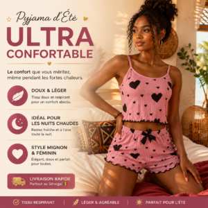 💗 Pyjama d'Été Ultra Confortable | Ensemble 2 Pièces